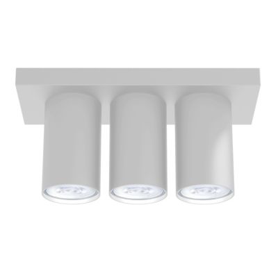 LUMICOM - ROND Plafonnier, 3x GU10, max 33W, métal, blanc mat, D.6cm x L25cm