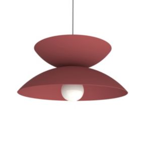 LUMICOM - ROND Suspension, 1X GU10, max 33W, métal, rouge cowhide, H.60cm