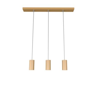 LUMICOM - ROND Suspension, 3X GU10, max 33W, métal, anodic or, L70cm x H10cm