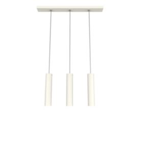 LUMICOM - ROND Suspension, 3X GU10, max 33W, métal, blanc brillant, L70cm x H30cm