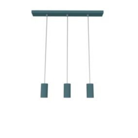 LUMICOM - ROND Suspension, 3X GU10, max 33W, métal, bleu méditerranéen, L70cm x H10cm