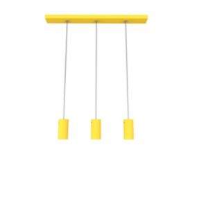 LUMICOM - ROND Suspension, 3X GU10, max 33W, métal, jaune, L70cm x H10cm