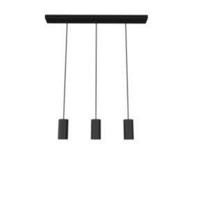 LUMICOM - ROND Suspension, 3X GU10, max 33W, métal, noir brillant, L70cm x H10cm