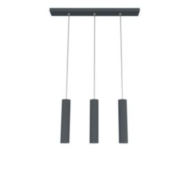 LUMICOM - ROND Suspension, 3X GU10, max 33W, métal, noir mat, L70cm x H30cm