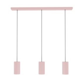 LUMICOM - ROND Suspension, 3X GU10, max 33W, métal, rose, L70cm x H10cm