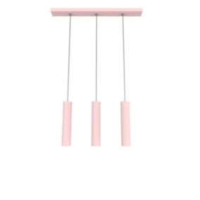 LUMICOM - ROND Suspension, 3X GU10, max 33W, métal, rose, L70cm x H30cm