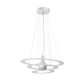 LUMICOM - SATURNO Suspension, 1X E27, max 42W, métal, blanc mat, D60cm