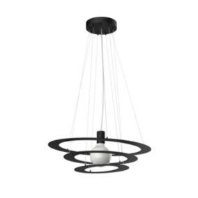 LUMICOM - SATURNO Suspension, 1X E27, max 42W, métal, noir mat, D60cm