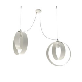 LUMICOM - SHELL Suspension, 2X E27, max 42W, métal, blanc brillant, D.40