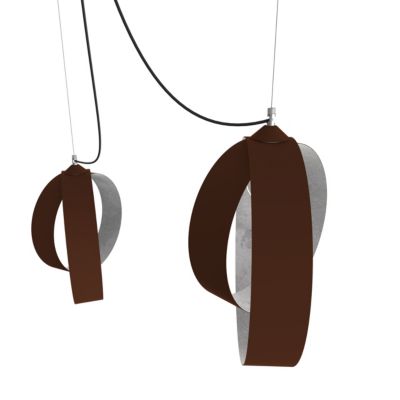 LUMICOM - SHELL Suspension, 2X E27, max 42W, métal, corten feuille d'argent, D.40