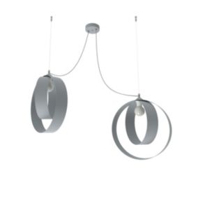 LUMICOM - SHELL Suspension, 2X E27, max 42W, métal, gris, D.40