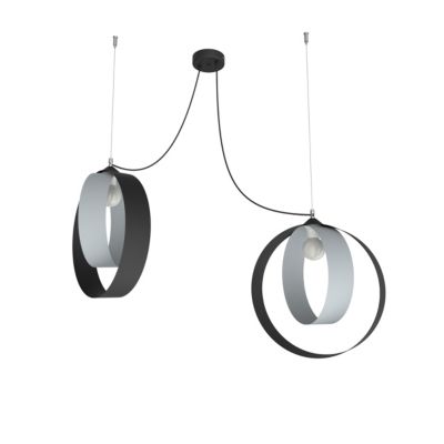 LUMICOM - SHELL Suspension, 2X E27, max 42W, métal, noir gris, D.40
