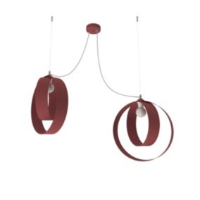 LUMICOM - SHELL Suspension, 2X E27, max 42W, métal, rouge cowhide, D.40