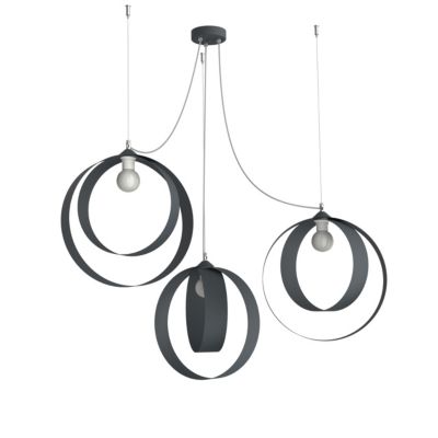 LUMICOM - SHELL Suspension, 3X E27, max 42W, métal, anthracite, D.40