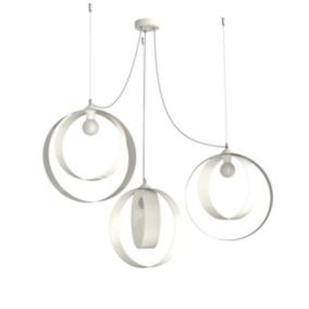 LUMICOM - SHELL Suspension, 3X E27, max 42W, métal, blanc brillant, D.40