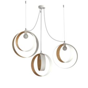 LUMICOM - SHELL Suspension, 3X E27, max 42W, métal, blanc feuille d'or, D.40