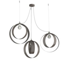 LUMICOM - SHELL Suspension, 3X E27, max 42W, métal, gris tourterelle brillant, D.40