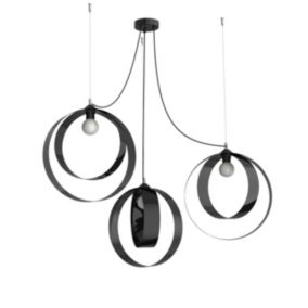 LUMICOM - SHELL Suspension, 3X E27, max 42W, métal, noir brillant, D.40