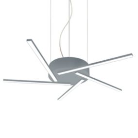 LUMICOM - SPIN Suspension, STRIP LED, 4000K, métal, gris, D.60cm