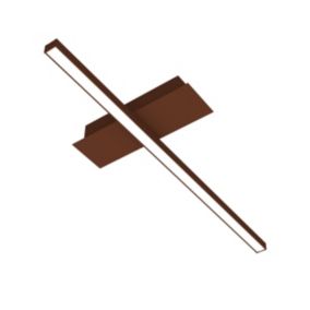 LUMICOM - SPLINT 1X Plafonnier, STRIP LED, 17W/m, 3000K, métal, corten, L50cm