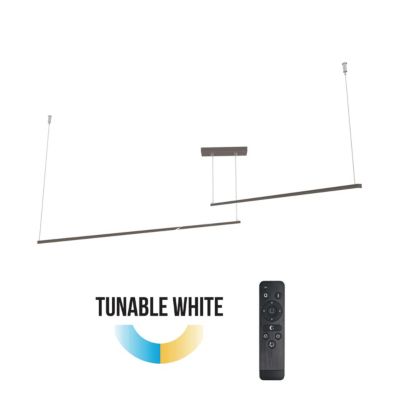 LUMICOM - SPLINT 2X Suspension, STRIP LED, 17W/m, 2700K-6000K, métal, gris , L100cm