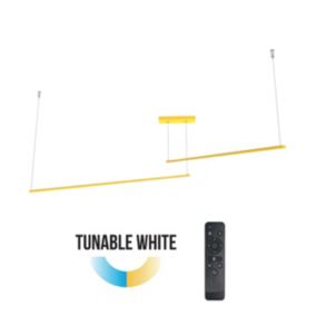 LUMICOM - SPLINT 2X Suspension, STRIP LED, 17W/m, 4000K, métal, jaune, L100cm