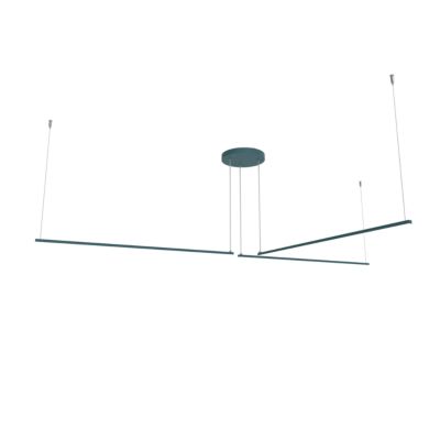 LUMICOM - SPLINT 3X Suspension, STRIP LED, 17W/m, 3000K, métal, bleu méditerranéen, L100cm