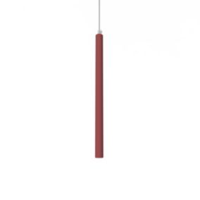 LUMICOM - STELO 1X Suspension, LED INTEGREE, 4.2W, 4000K, métal, rouge cowhide, H.40cm