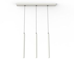 LUMICOM - STELO TRACK 3X Suspension, LED INTEGREE, 12.6W, 4000K, métal, blanc mat, H.40cm