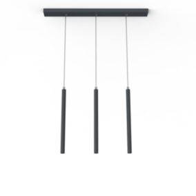 LUMICOM - STELO TRACK 3X Suspension, LED INTEGREE, 12.6W, 4000K, métal, gris anthracite, H.40cm