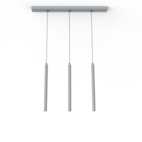 LUMICOM - STELO TRACK 3X Suspension, LED INTEGREE, 12.6W, 4000K, métal, gris, H.40cm