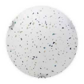 LUMICOM - TERRAZZO Plafonnier, 1xE27, max 42W, verre sérigraphié, D.30cm