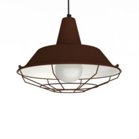 LUMICOM - TIVOLI Suspension, 1xE27, max 42W, métal, marron corten/blanc, D.35cm