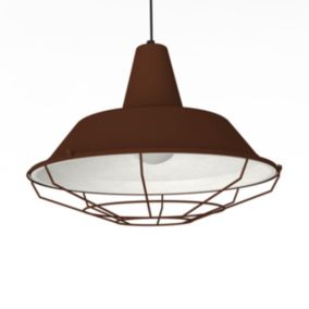 LUMICOM - TIVOLI Suspension, 1xE27, max 42W, métal, marron corten/blanc, D.45cm