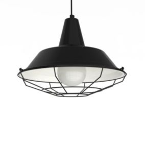 LUMICOM - TIVOLI Suspension, 1xE27, max 42W, métal, noir brillant/blanc, D.35cm