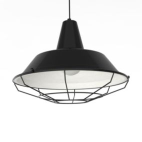 LUMICOM - TIVOLI Suspension, 1xE27, max 42W, métal, noir brillant/blanc, D.45cm