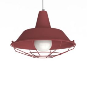 LUMICOM - TIVOLI Suspension, 1xE27, max 42W, métal, rouge cowhide, D.35cm