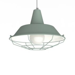 LUMICOM - TIVOLI Suspension, 1xE27, max 42W, métal, vert iceberg/blanc, D.35cm