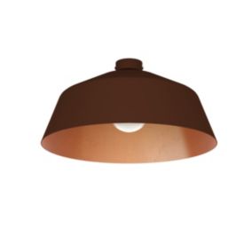 LUMICOM - TOKYO Plafonnier, 1xE27, max 42W, métal, corten/feuille de cuivre, D.50cm