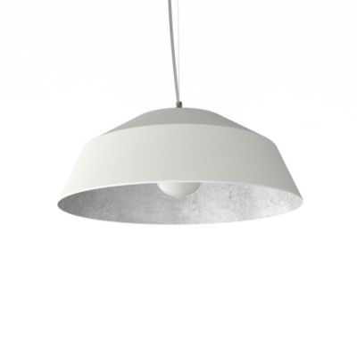 LUMICOM - TOKYO Suspension, 1xE27, max 42W, métal, blanc mat/feuille argent, D.50cm