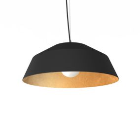 LUMICOM - TOKYO Suspension, 1xE27, max 42W, métal, noir mat/feuille d'or, D.50cm