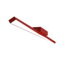 LUMICOM - TORX 1X Plafonnier, STRIP LED, 17.4 W/m, 3000K, métal, rouge brillant, L100cm