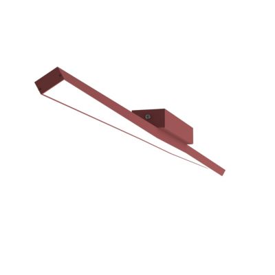 LUMICOM - TORX 1X Plafonnier, STRIP LED, 17.4W/m, 4000K, metal, rouge cowhide, L100cm