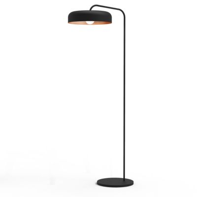 LUMICOM - TUZZI Lampadaire, 1xE27, max 42W, métal, noir mat/feuille cuivre, D.40cm H.165cm