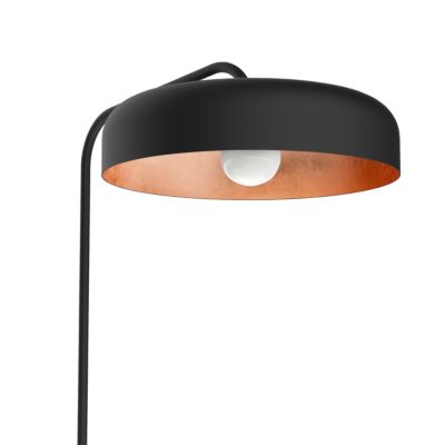LUMICOM - TUZZI Lampadaire, 1xE27, max 42W, métal, noir mat/feuille cuivre, D.40cm H.165cm
