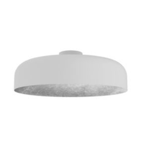 LUMICOM - TUZZI Plafonnier, 1xE27, max 42W, métal, blanc mat/feuille argent, D.50cm