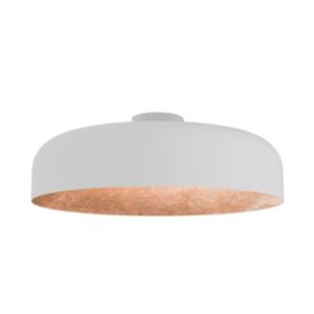 LUMICOM - TUZZI Plafonnier, 1xE27, max 42W, métal, blanc mat/feuille cuivre, D.40cm