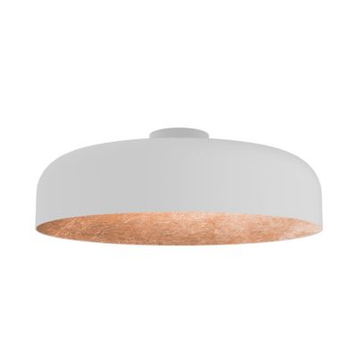 LUMICOM - TUZZI Plafonnier, 1xE27, max 42W, métal, blanc mat/feuille cuivre, D.50cm