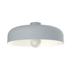 LUMICOM - TUZZI Plafonnier, 1xE27, max 42W, métal, gris/blanc, D.40cm