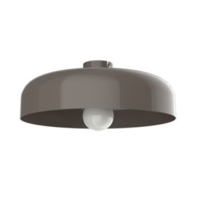 LUMICOM - TUZZI Plafonnier, 1xE27, max 42W, métal, gris tourterelle brillant, D.40cm